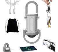 Drbrrly 1200lm Super Bright Mini Keychain Flashlight Waterproof, Keychain Flashlight Rechargeable, Keychain Torch, Key Ring Torch Mini, Keyring Light with Power Bank & 3 Modes (White)