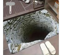 Drbrrly 2026 New 3D Hole Rug, Optical Illusion Rug, Rugs That Look Like a Hole, 3D Carpet Bottomless Hole Optical Illusion Area Rug, for Indoor Outdoor Entrance (A, 60 * 90 cm)