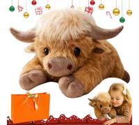 Drbrrly Cute Cartoon Highland Cow Cuddly Toy, 13.5in Highland Cow Teddy, Weighted Highlands Cows, Soft & Cozy, Weighted Highlands Cows Plush for Kids Adults & Children Boys Girls Gifts (55cm)