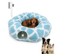 Drbrrly Dachshund Bed Tunnel Dog Bed Cave Dog Bed Plush Donut with Cushion & Ball (A)
