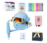 Drbrrly Drawing Robot For Kids, Drawing Robot with 100 cards Interactive Educational Toy, RobotDrawing Machine for Children Montessori Painting Learning Toy for Kids 3+ (Blue (Upgraded))