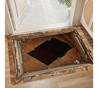 Drbrrly Rugs That Look Like a Hole, Dog Gets Scared of 3D Hole Carpet, 3D Optical Illusion All-Weather Doormat, Optical Illusion Rugs, for Indoor Outdoor Entrance, Stairs (L, 40 * 60 cm)