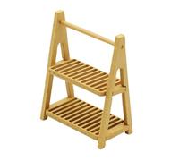 drburpily 1/12 1/6 Dollhouse Miniature Bread Rack Display Making Landscaping Efforts More Engaging And for Creative Miniature Garden Buildings Structures Plant Stand , light brown , 43x24x57mm