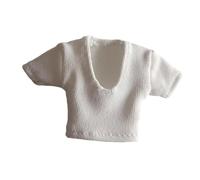 drburpily 1/12 Scale Action Doll Clothing Easy to Put On Fits 6 Inch Female Figure Clothing Outfits Action Doll Clothes Can Be Easily Put On and Taken Off Figure and Fit, White, Length:3cm