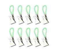 drburpily 10pcs Iron Towels Lightweight Rust Hanging Tea Clip Clothes Metal Kitchen Hanging Tea Space Saving Towels Clips, Green, 5x1.56cm