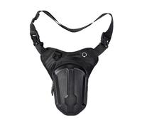 drburpily Adjustable Motorcycle Leg Bag With Charging Cable Hole Motorbike Enthusiasts OxfordCloth Motorbike Waterproof Waist Bag, black