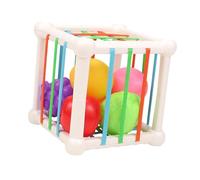 drburpily Baby Shape Sorting Cube And Sensory Bin With Elastic Rope Learning Fun With Bright Colors And Durable Toys Sensory Bin Elastic Rope Children Fruit Toy