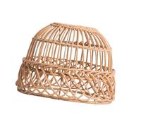 drburpily Boho Rattan Ceiling Pendant Lamp Light Cover Stylish Upgrade Woven Lampshade Adds Charm To Any Room Setting Hanging Swag Ceiling Lamp Twine Rattan Lampshades, Yellow, 21x15cm