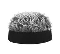drburpily Brimless Docker Hat Men Beanie Cap With Trendy Fake Hair Winter Wardrobe Essential ApplicationGreat For All Seasons And Good For Exercises Such As Running, Black Gray, 56-58cm