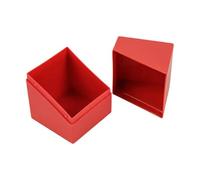 drburpily Card Deck Case MTG Storage Solution Unique Infrastructure Holds Up To 100 Cards Protecting Collections Portable Baseball Card Display Organization Album, Red, 7.5x7.5x9.9cm