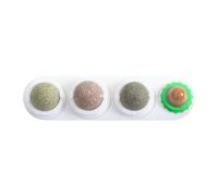 drburpily Cat Wall Catnip Energy Ball Self-Adhesive Edible Kitty Safe Teeth Health Supplies Chasing Game Nutrition Chew Toys, White