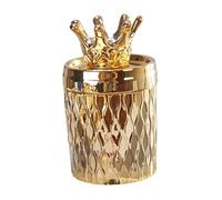 drburpily Ceramic Jewelry Box Multifunctional Storage Container Dustproof Dispenser Storage Jar Decorative Jar Stylish Way To Store Items Makeup Tool Holder Decorative, crown decor, 7.5x14cm