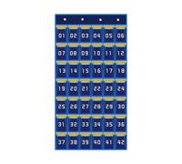 drburpily Childrens Literacy Card Organizer Multi Pocket Chart Premium Fabric Sturdy Durable Organizer For Home Or Classroom Classroom Pocket Chart For Cellphones, 42 Pockets Blue