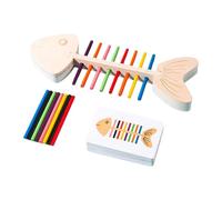 drburpily Color Sorting Educational Toy Wooden Fish Bone Pairing For Kids Engaging Learning Experience Enhancing Skills Development Colorful Matching For Toddlers Paired Cognition