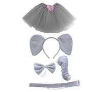 drburpily Colorful Elephant Costume Set Ears Headband Bowtie Comfortable For Roleplay During Halloween Events Or Parties Elephant Costume Set Ears Headband Nose