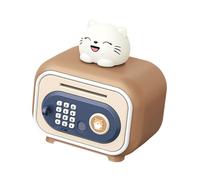 drburpily Cute Piggy Bank Provides Advanced Security Features With Auto Roll In Function Easy To For Kids And Teen Girls Electronic Piggy Bank For Kids Toy ATM Money, brown cat, 19.7x14x23cm
