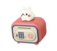 drburpily Cute Piggy Bank Provides Advanced Security Features With Auto Roll In Function Easy To For Kids And Teen Girls Electronic Piggy Bank For Kids Toy ATM Money, pink rabbit, 19.7x14x23cm