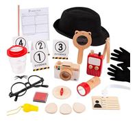 drburpily Detective Costume For Kids Dress Up Pretend Magnifying Glass And Accessories Include Notebook Pencil And Camera With Fun Camping Hiking Outdoor Activities Outfits Tops