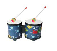 drburpily Engaging Drum Set Wooden Drums African Hand Drum Set Kids Beginners Performance Events At Home Distinct Musical Instrument Rhythm Toys Beginners Adults , Sea , 31x16cm
