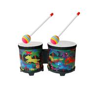 drburpily Engaging Drum Set Wooden Drums African Hand Drum Set Kids Beginners Performance Events At Home Distinct Musical Instrument Rhythm Toys Beginners Adults , Animal , 31x16cm