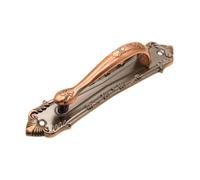 drburpily Farmhouse Style Flower Pattern Cupboard Handle for Dresser Drawers Barn Door Pull Handle Exterior Interior Hardware, Red Bronze, 17.4x3.7x4cm