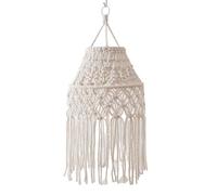 drburpily for Creative Bohemian Macrame Lamp Shade With Beautifully Designed Tassels For Cozy Bedroom Kitchen And Office Spaces Boho Hanging Pendant Light Cover Handmade Woven