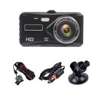 drburpily Front And Rear Dual Camera Dashcam With 4-inch Touch Screen HD Recording G-sensor Night Visions Loop Recording ABS 1080P