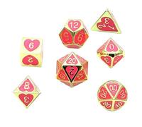 drburpily Game Polyhedral Dice Props For DND RPG Party Casino Enjoy Good Metal Texture With 7 Piece Set Of Multi-sided Dice D4 D6 D8 D10 D12 D20 Alloy Multi Side