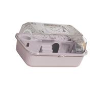 drburpily Hamster Cage With Handles Allowing Easy Transportation While Ensuring Spacious Ventilation For Small Animals Ventilation Exercise Playing House Pet Carrier, Sky Coud Gray, 37x25x18cm