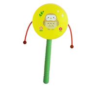drburpily Hand Bell Drum Rattle Drum Colorful Chinese Traditional Percussion Instrument Elevating Childs Sound Interaction Through Fun Hythm Percussion Bell Hand For Adults , Owl , 15x8cm