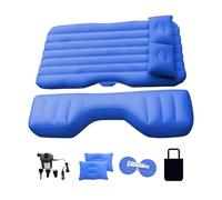 drburpily Inflatable Car Air Mattress Back Seat Provides Comfort During Long Drives and Camping Trips with Versatile Sleeping Surfaces Car Camping Platform Mattress, Royal Blue