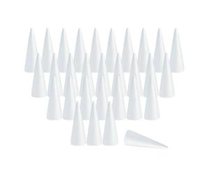 drburpily Inspiring Foam Cone Crafts For Kids Fun And Interactive Designs To Promote Creativity Polystyrene Forms For Crafts Crafting Cake Topper Glued DIY Projects Handmade Gnomes, White, 110MM