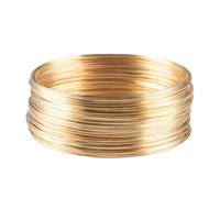 drburpily Jewelry Wire As Memory Beading Wire With 50 Loops For Making Necklaces And Bracelets For Unique Craft Projects Memory Steel Earrings DIY Crafts Cuff Bangle, Light Gold