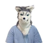 drburpily Latex Wolf Head Mask Masquerade Mask Party Headwear | Instant No Fuss No Setup Just Unpack And Wear For Easy Fun At Parties And Shows