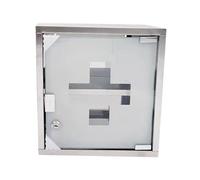 drburpily Medical Cabinet First Aid Case Double Layer Metal Box Secure Wall Mounted Organizer Ensures Space Efficiency First Aid Medical Cabinet 2 Layer Stainless Steel