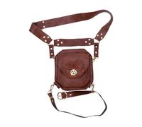 drburpily Medieval Pouch and Thigh Bag Designed for Comfort and Making Suitable for Every Event Belt Pouch Waist Bag for Halloween Men Cosplay Handkerchief PU, Brown, 15x16x6.5cm