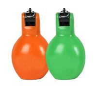 drburpily Mini Portable Hand Squeeze Whistles Loud Durable Coaches Referees For School Activities Football Basketball Handheld Outdoor Indoor Sports Whistle Portable, green and orange, 12x6.5cm