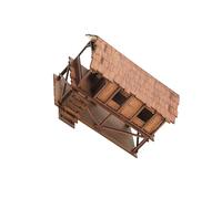 drburpily Miniature House 1/72 Building Model House Kits Fun DIY Wooden Toy Enhances Creative Thinking Diorama Layout Building Architecture Toys Wood Puzzles, Type G