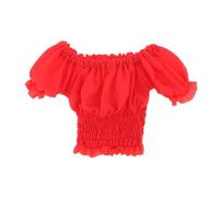 drburpily Miniature Short Sleeve Clothes Puff Sleeve Top 1 6 Scale Durable Eco Friendly Apparel For Action Figures Collection 1/6 Scale Clothes Puff Top Short, Red, Length 6cm