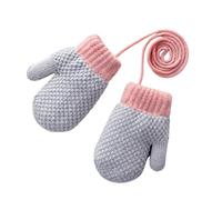 drburpily P Lining Toddler Mittens Gloves Baby Gloves 12-18 Months Pairs Kids Mittens On String For Toddler Girls Knitted, A