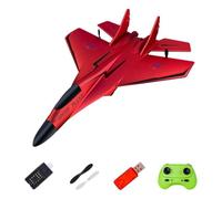 drburpily Rc Airplane Remote Control Glider Experience Longer Flights Unique Gift Idea For Young Boys In Aviation Rc Airplane 2 Channels Ready To Fly Fighter, Red, 28.5x21x7.5cm