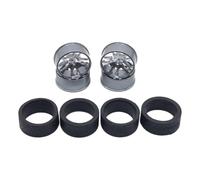 drburpily RC Car Rear Tires Parts Wheels 1/10 Scale 4x4 Highlighting High Performance Compact Easy Installation 17mm Replacement 14mm Tire Accessories Cars Truck, Titanium, 24x8.5mm