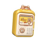 drburpily Smart Electronic Piggy Bank for Kids with Auto Roll in Cash Saving System Engaging Way to Promote Saving Skills Electronic Piggy Bank for Kids Toy ATM Money, Yellow, 14.5x11.5x25cm