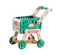 drburpily Supermarket Pretend Play Shopping Cart For Kids Shopping Cart Trolley Learn Skills And Organizing Small Items Toy Pretend Grocery With Wheel , green , 46.5x26x51cm