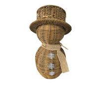drburpily Wicker Snowman Decoration Handmade Christmas Rattan Snowmen Sturdy Structure Gift - Perfect Farmhouse, Kitchen, Garden, L