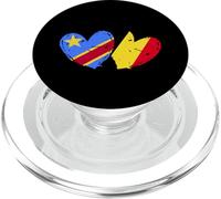 DRC Belgium Love Heart Congolese Belgian Dual Nationality PopSockets PopGrip for MagSafe