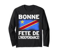 DRC Independence Day Design Congolese Flag Long Sleeve T-Shirt