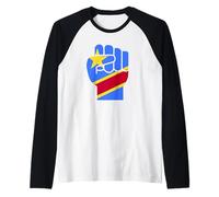 DRC Raised Fist Congolese Resilience Symbol Raglan Baseball Tee