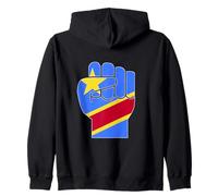 DRC Raised Fist Congolese Resilience Symbol Zip Hoodie