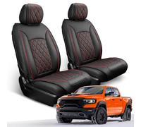 DrCarNow car seat Cover for Dodge ram (Black-Red(2) Front Only)